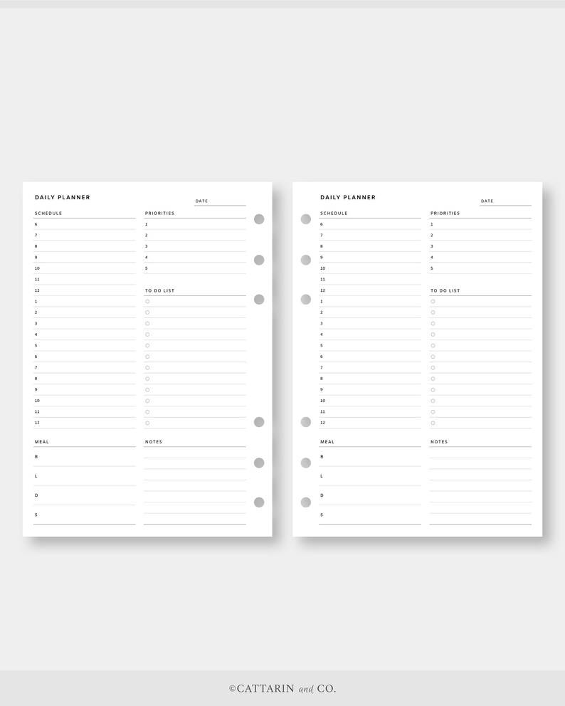 Personal Wide Daily Planner Printable Fillable Editable Etsy