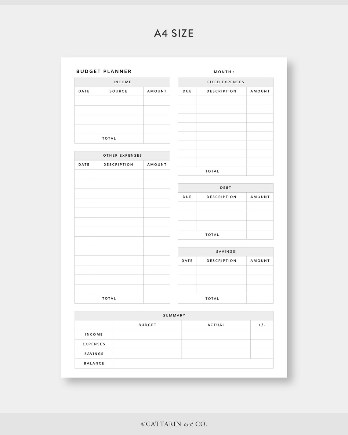 A4 | US Letter, Budget Planner Printable - Etsy