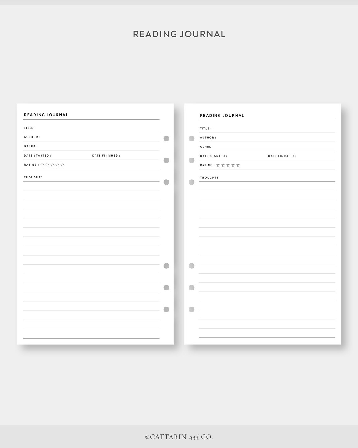 Half, Reading Journal, Log Printable Set Book Review, List Simple