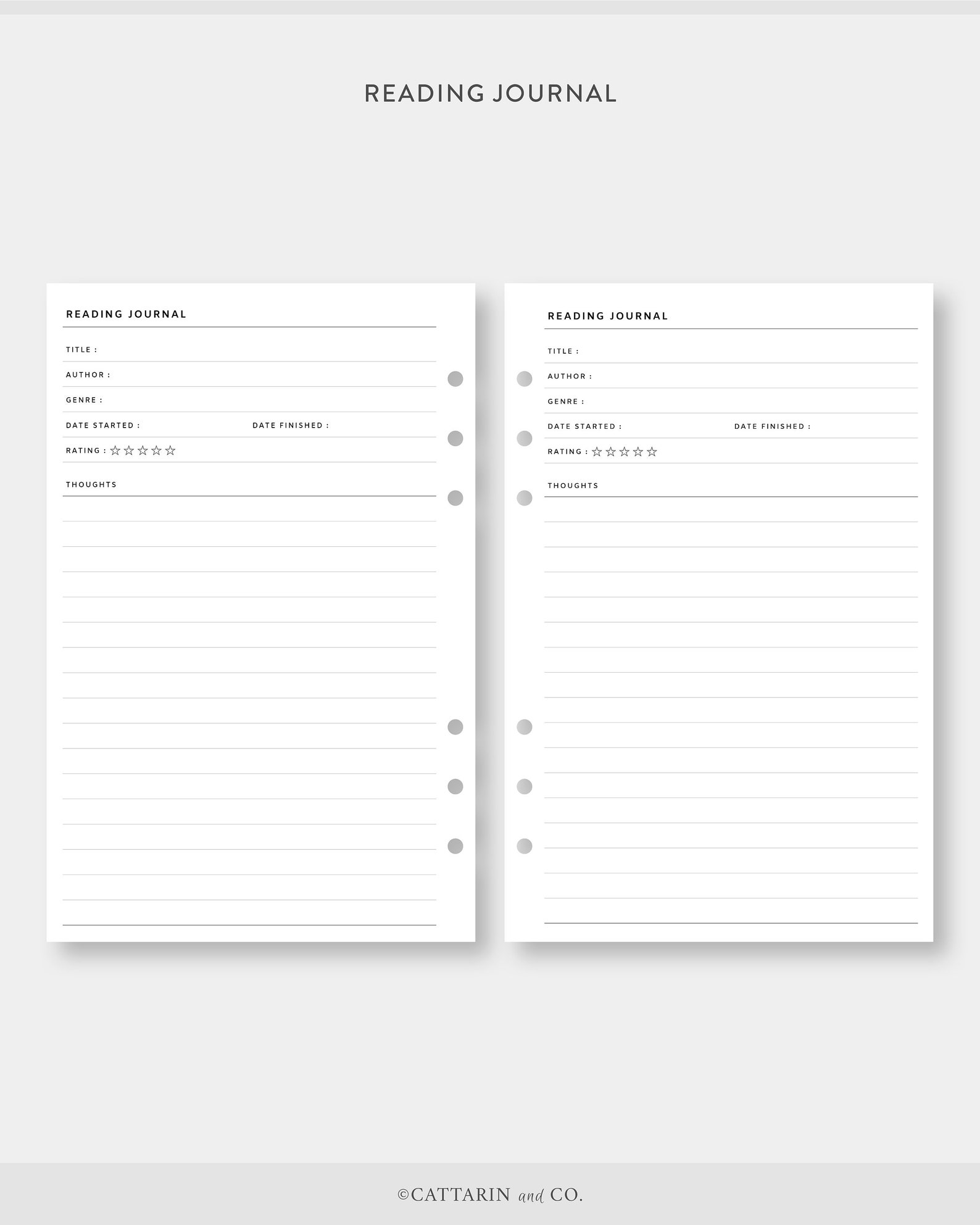 Half, Reading Journal, Log Printable Set Book Review, List Simple