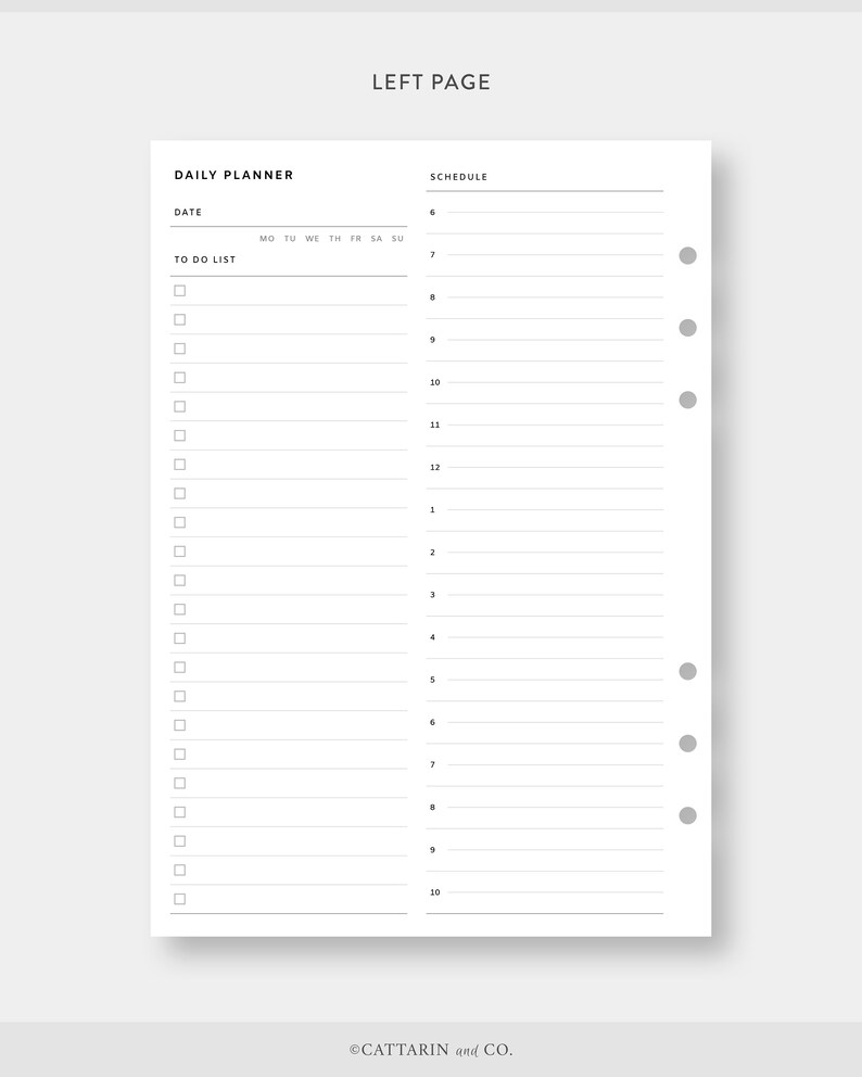 A5 Half Hourly Daily Schedule Printable to Do List DO1P - Etsy