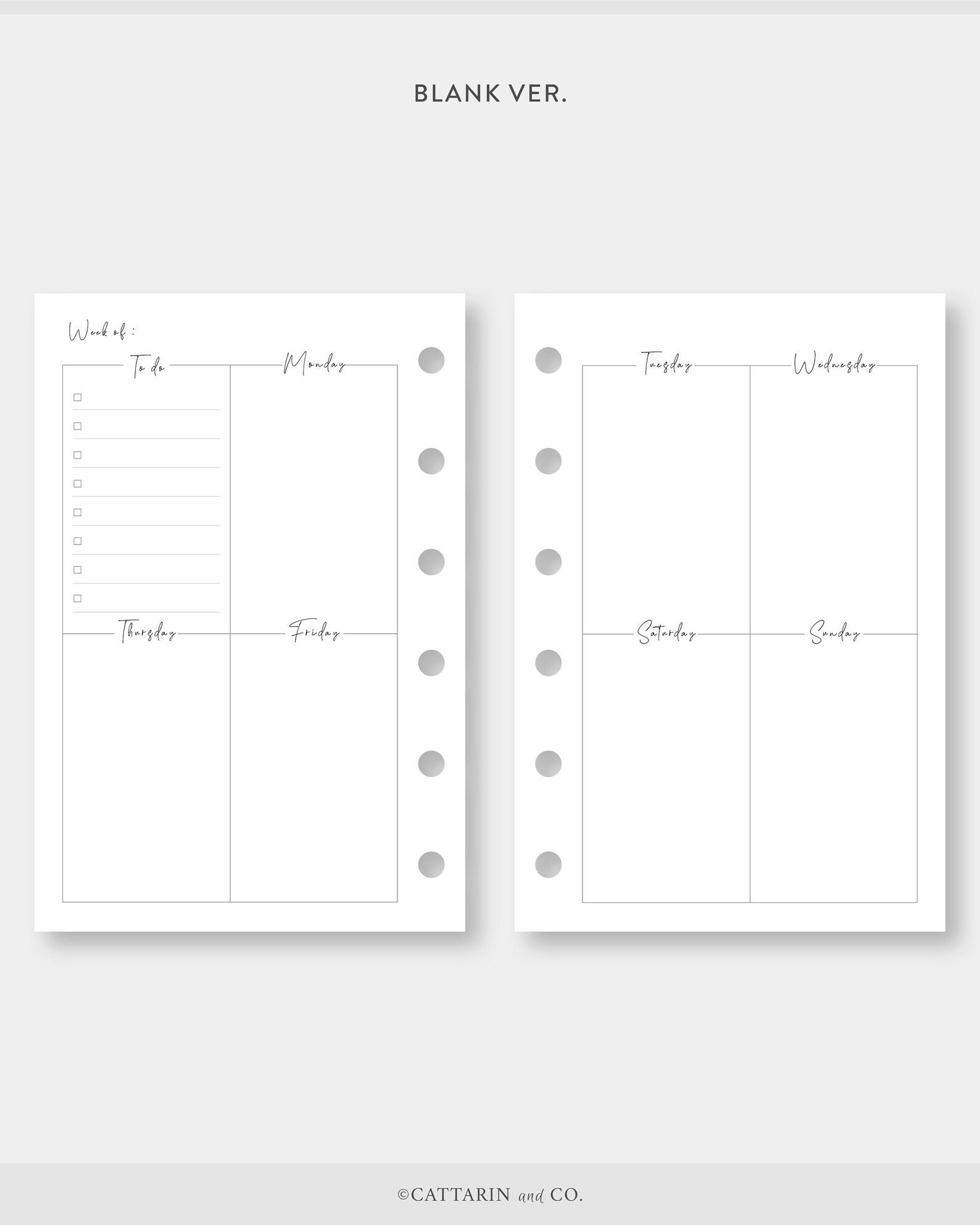 Pocket, Weekly Planner Printable Week on Two Pages Wo2p Undated ...