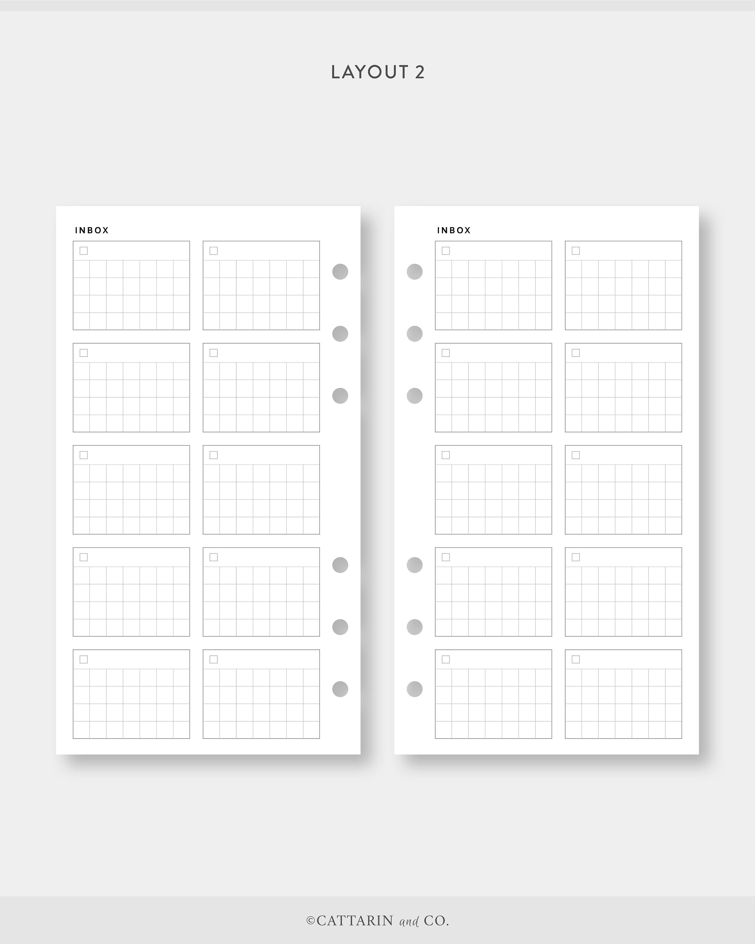 Personal, Inbox Dashboard Printable | Blank, Grid Layout | Inbox ...