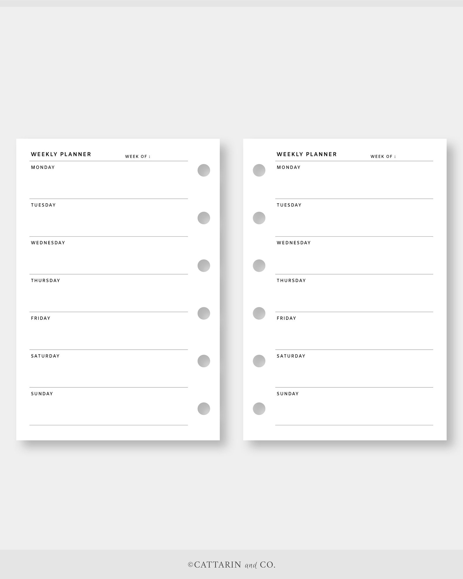 Pocket, Weekly Planner Printable Week on One Page Undated Template ...