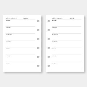 Pocket, Weekly Planner Printable | Week on One Page | Undated Template ...