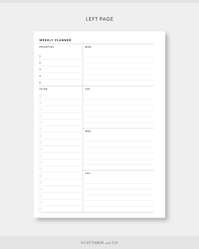 A5 Weekly Planner Printable Week on Two Pages Effective - Etsy