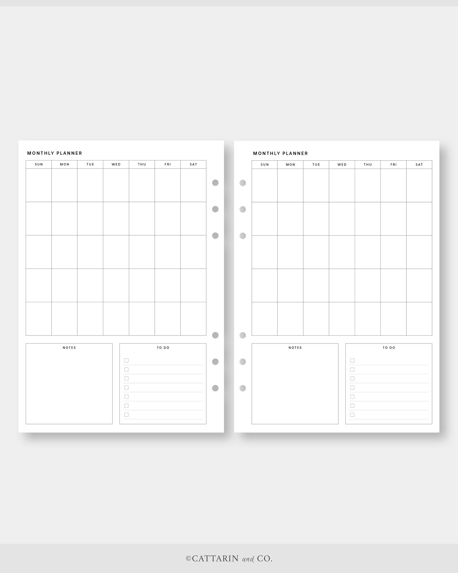A5, Undated Monthly Planner Printable | Month on One Page | to Do List ...