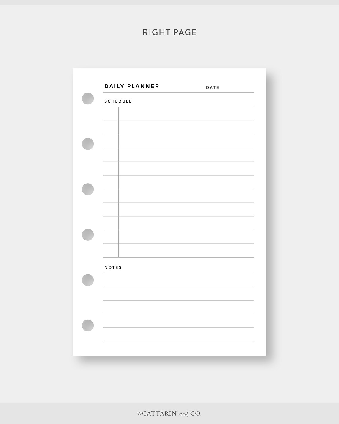 Pocket, Daily Planner Printable Scheduler Day on One Page Undated