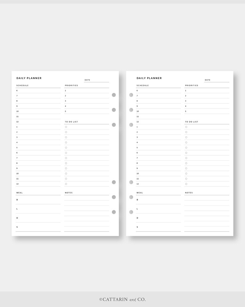 Half Letter Daily Planner Printable Fillable Editable - Etsy