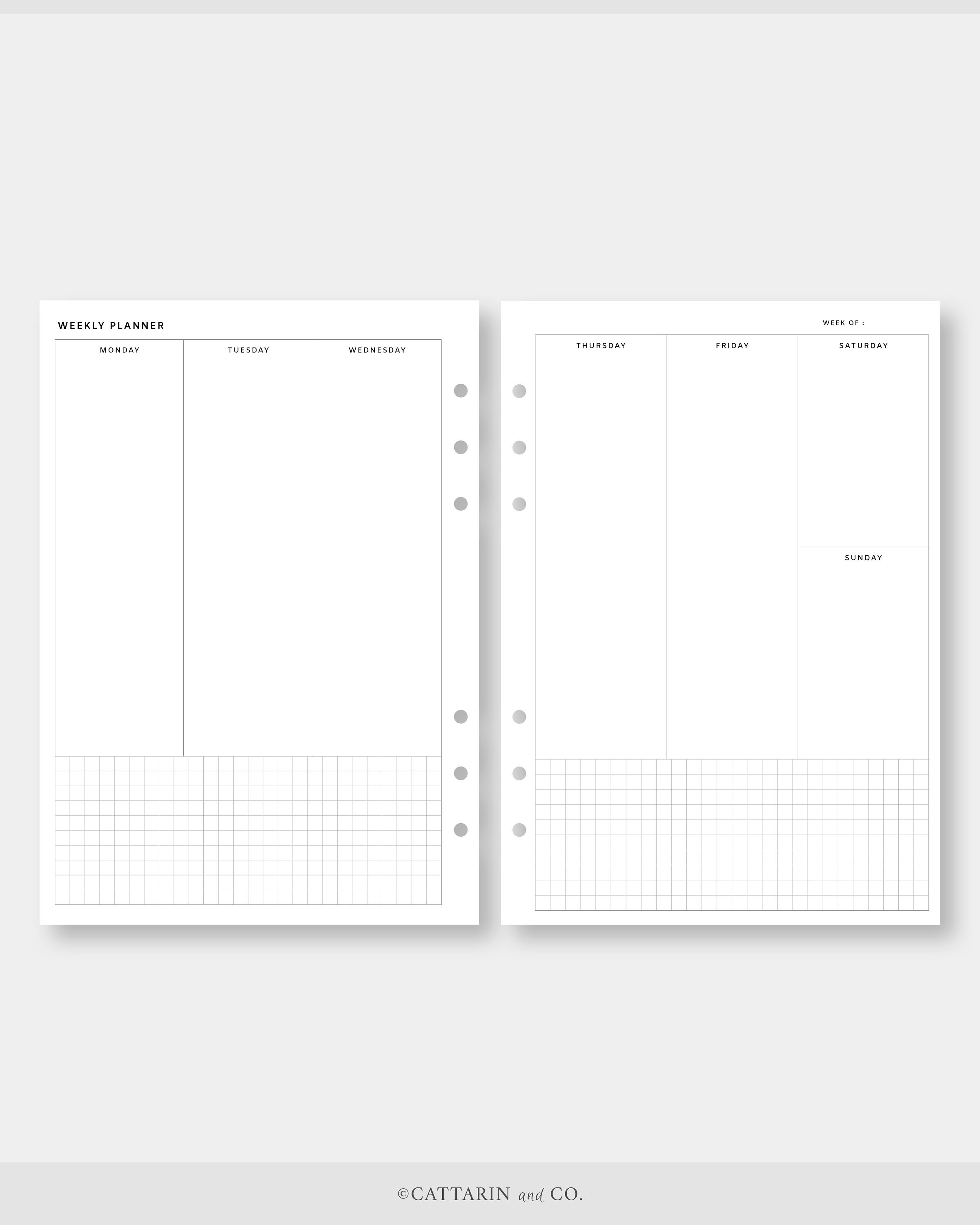 A5 Vertical Weekly Planner Printable Week on Two Pages Wo2p | Etsy