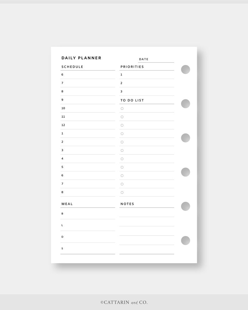 Pocket, Daily Planner Printable Fillable , Editable Day on One Page ...