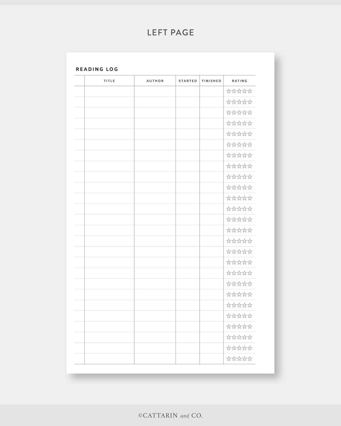 Half, Reading Journal, Log Printable Set Book Review, List Simple