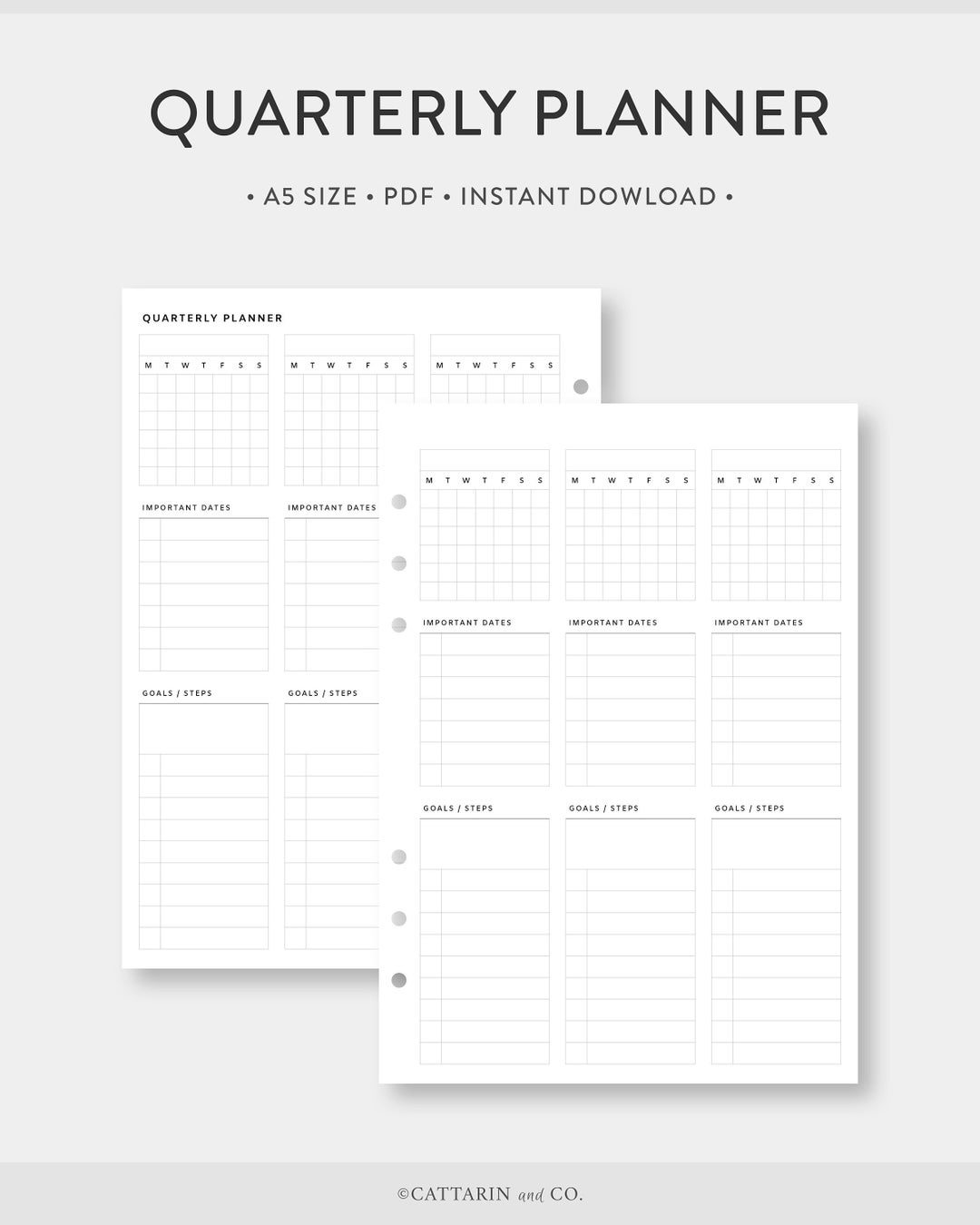 A5, Quarterly Planner Printable - Etsy