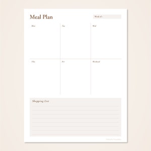 Weekly Meal Planner Printable | A4, A5, US Letter, Half Letter ...