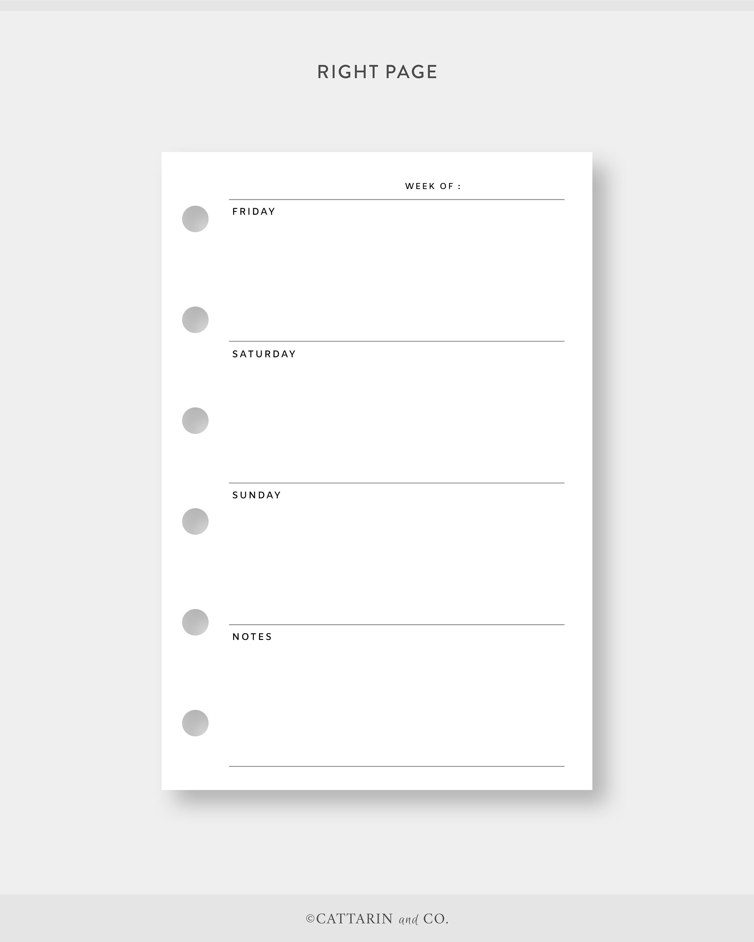 Pocket, Weekly Planner Printable | Week on Two Pages | Undated Template ...