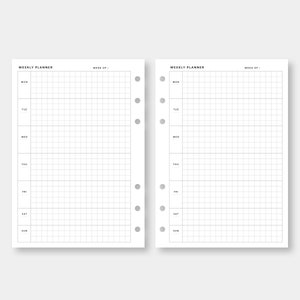 Personal Wide, Undated Weekly Planner Grid Paper | Week on Two Pages ...