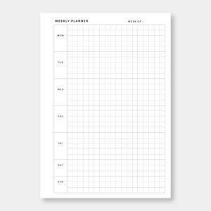 Personal Wide, Undated Weekly Planner Grid Paper | Week on Two Pages ...