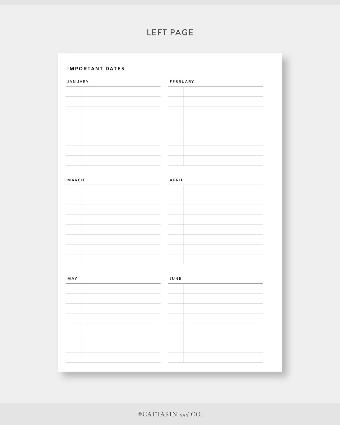 A5, Important Dates Printable Birthday Tracker, Anniversaries, Travels ...