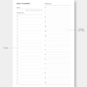 A4 | US Letter, Hourly Daily Scheduler, Lined Notes | Day on Two Pages ...