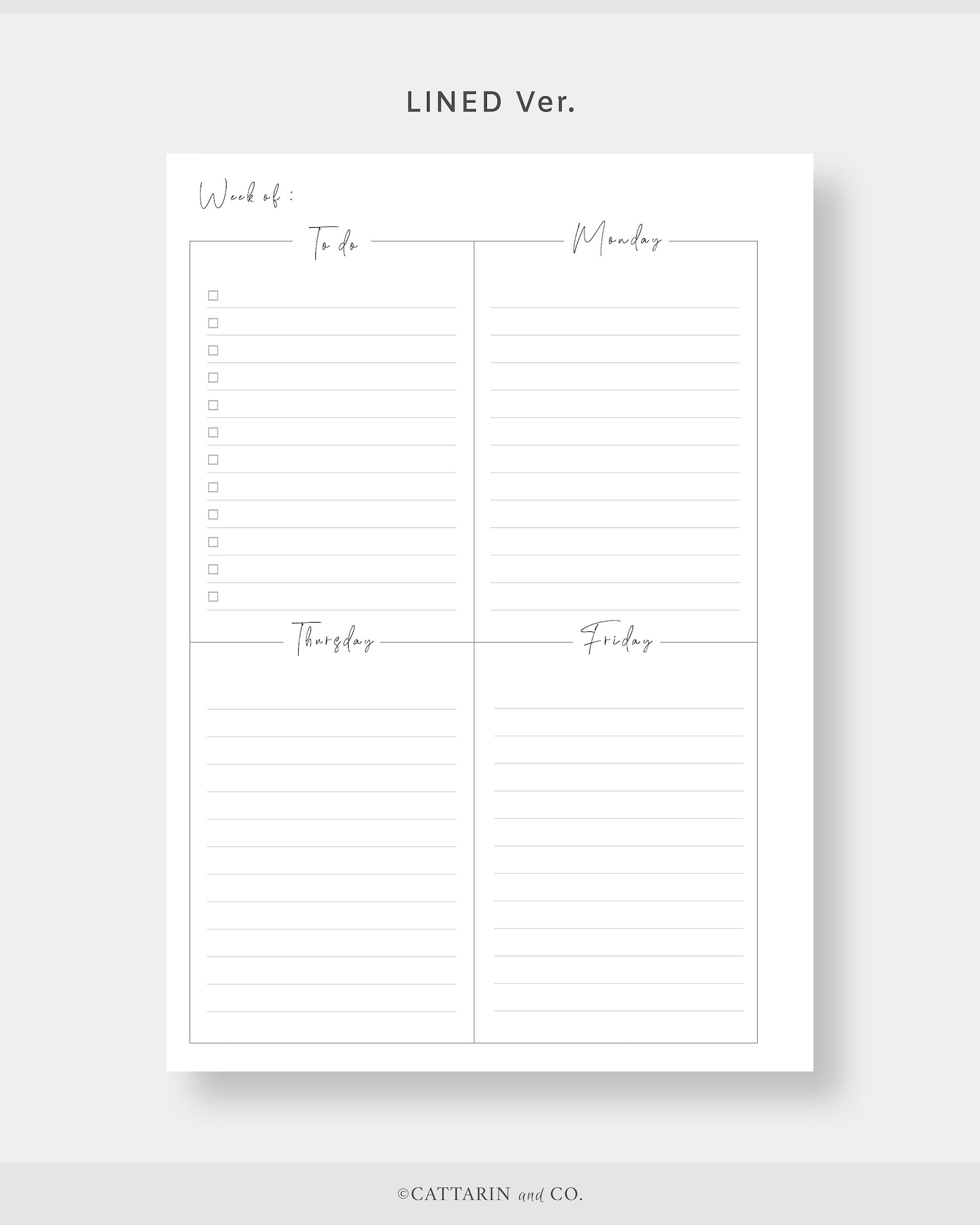 A5, Weekly Planner Printable Week on Two Pages Wo2p Undated Template ...