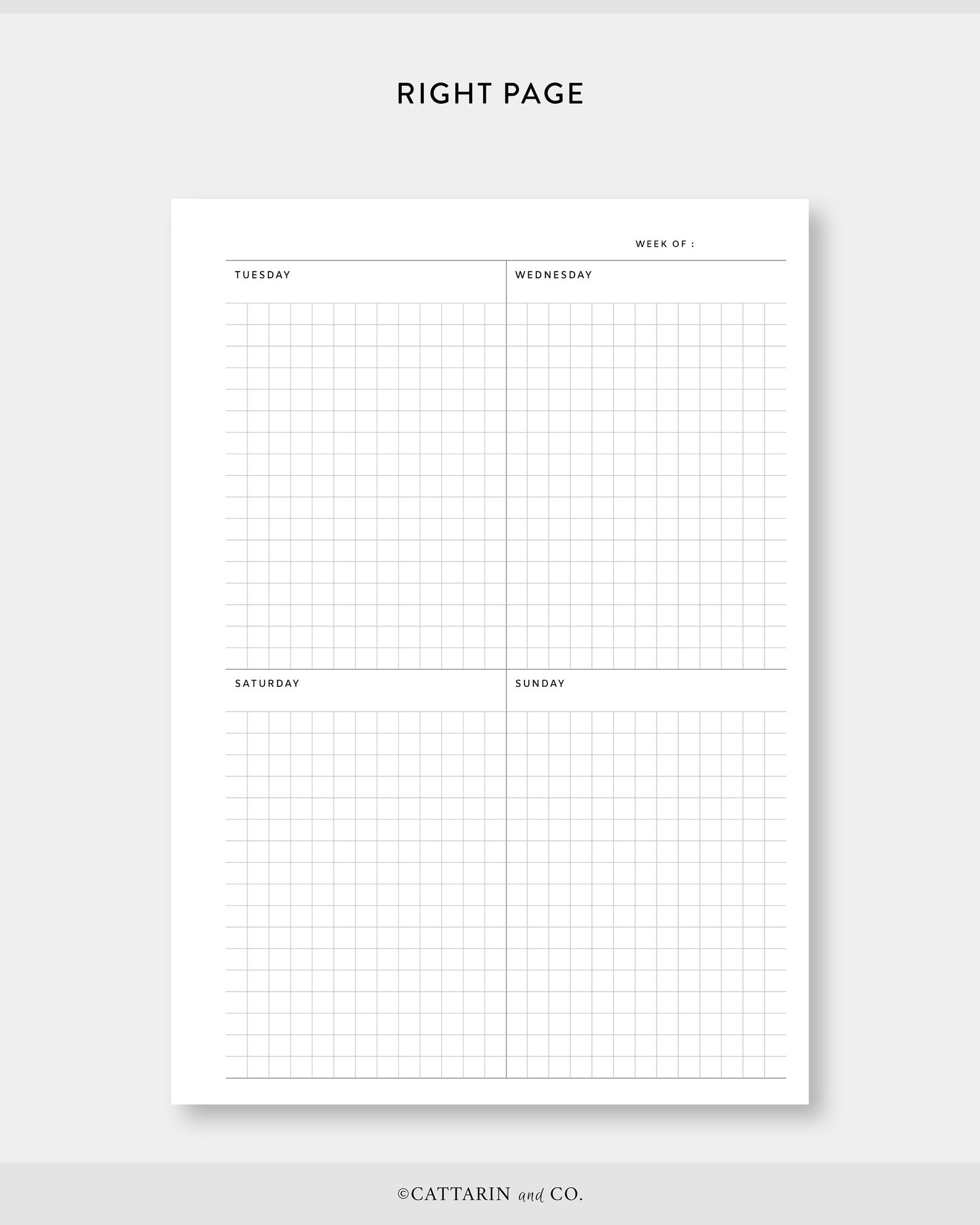 A5, Weekly Planner Printable | Vertical Grid | Week on Two Pages ...