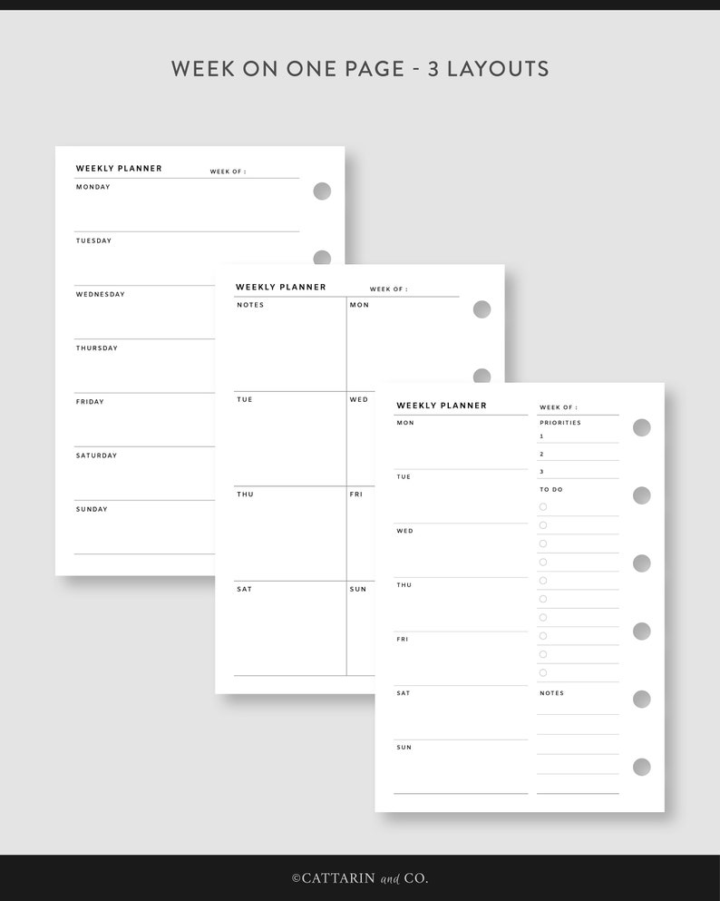 Pocket, Undated Planner Bundle | Printable Planner Kit | Yearly ...