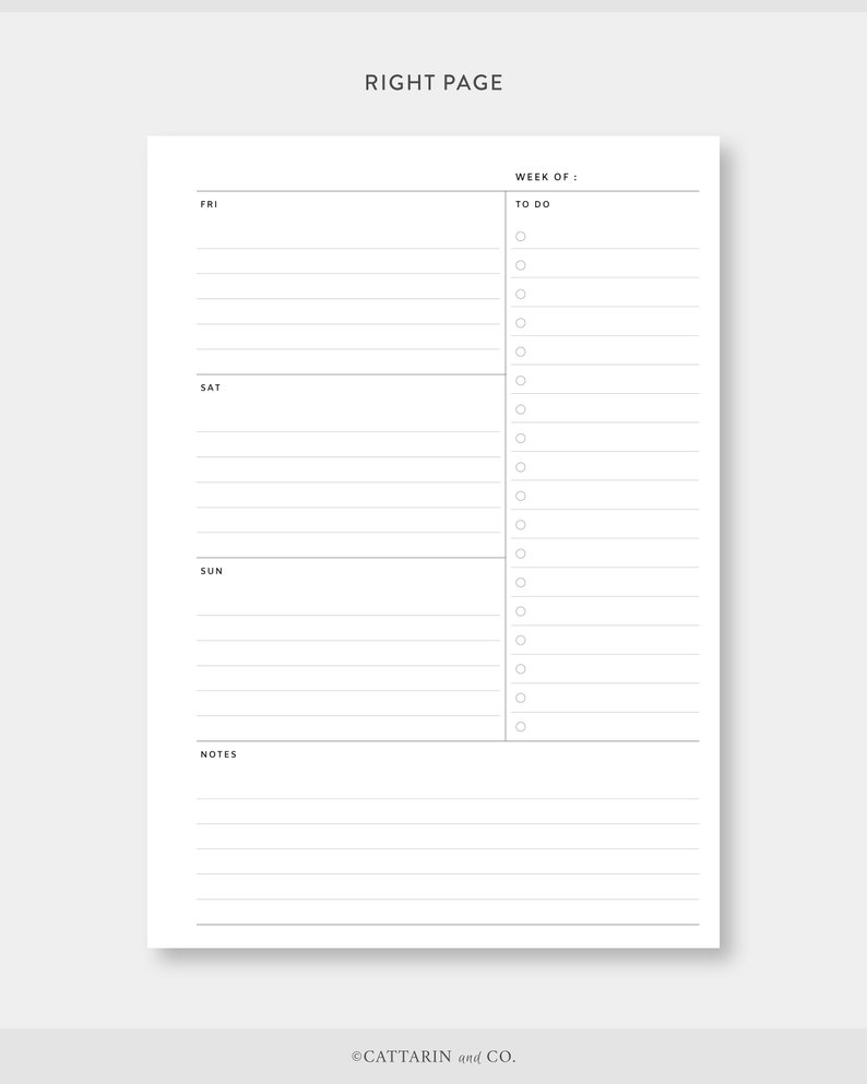 A5 Weekly Planner Printable Week on Two Pages Effective - Etsy