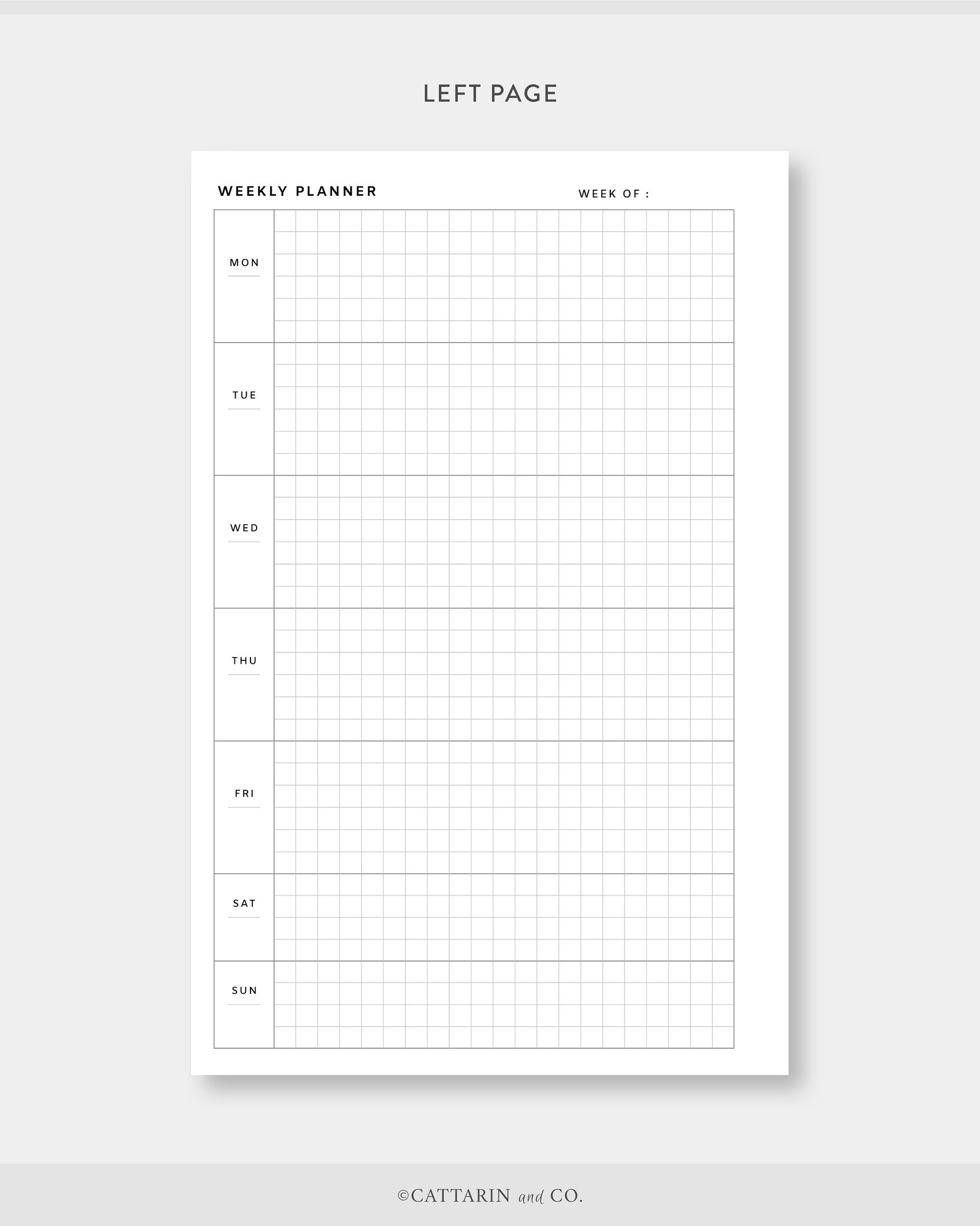 Half Letter Undated Weekly Planner Grid Paper Week on Two - Etsy