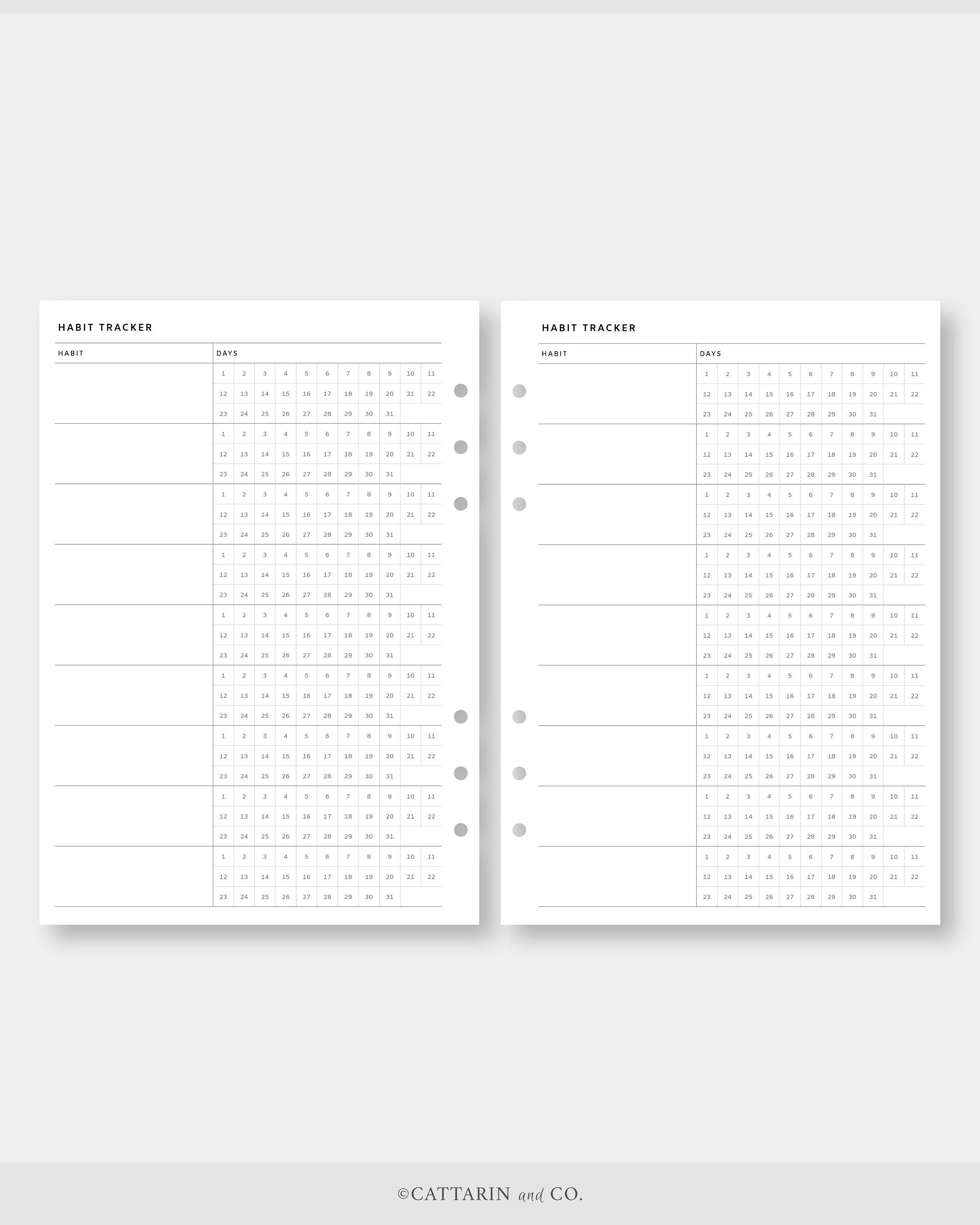 A5, Monthly Habit Tracker Printable | Routin Track | Simple Minimal ...