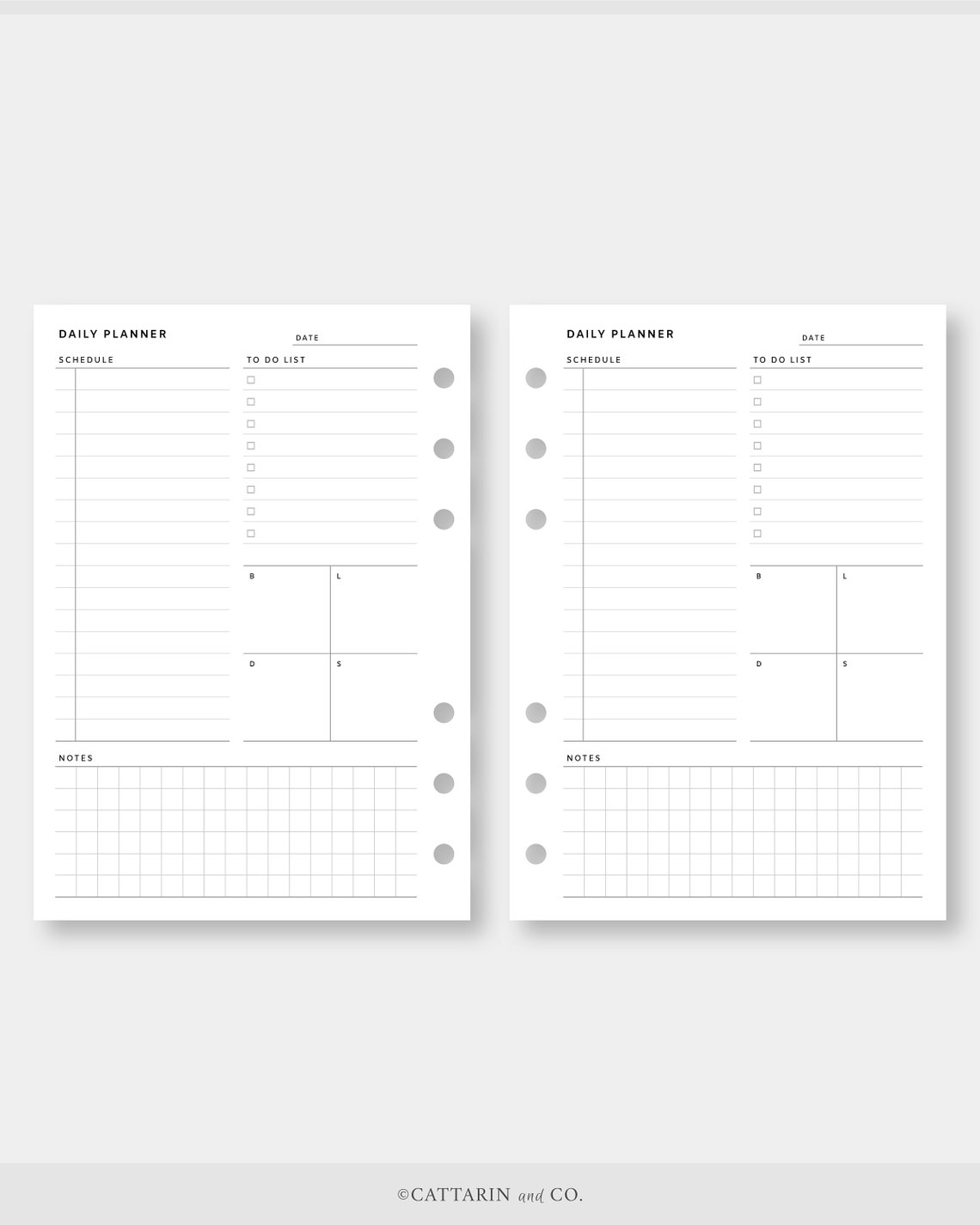 A6 Daily Planner Printable Day On One Page DO1P Undated Etsy