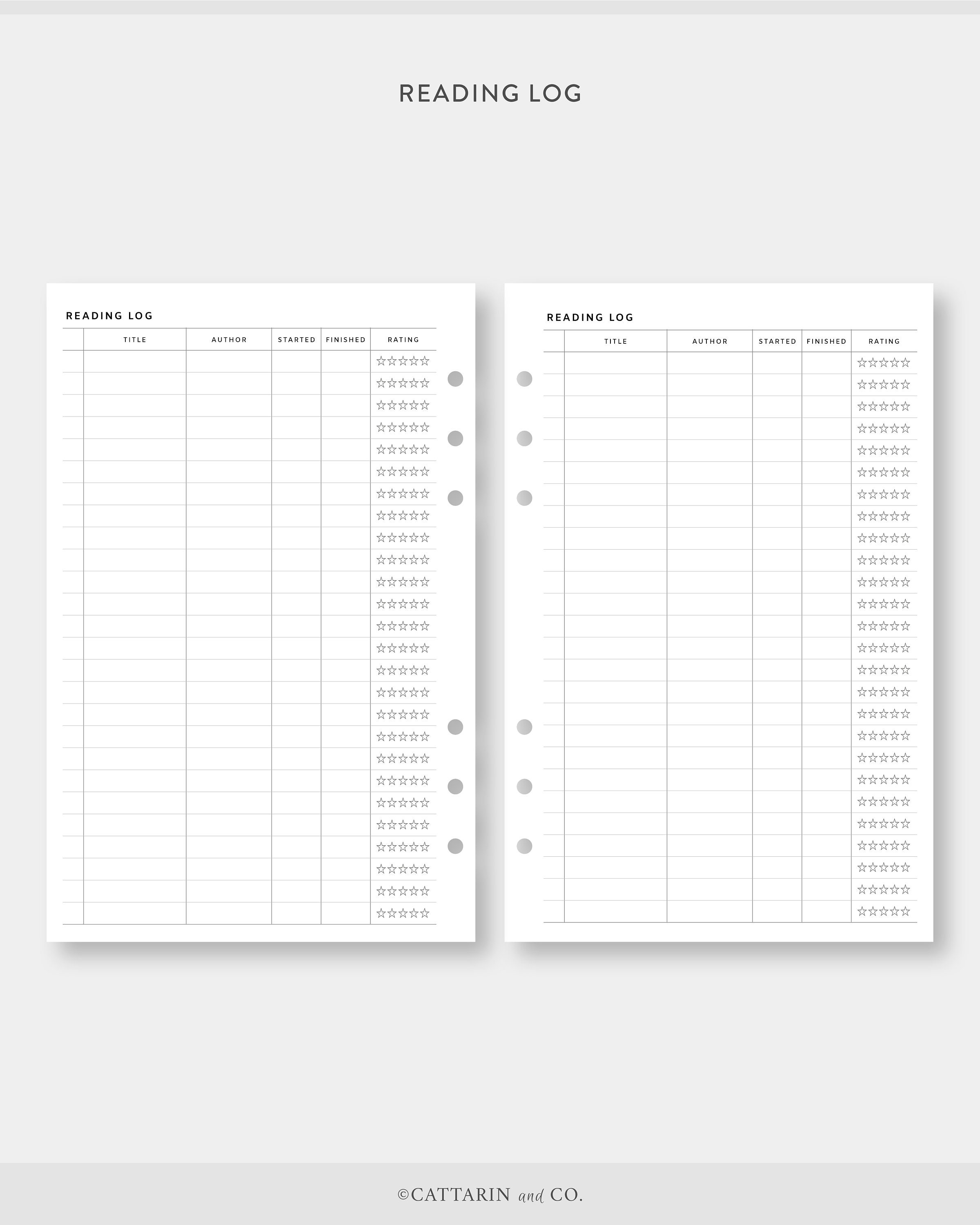 Half, Reading Journal, Log Printable Set Book Review, List Simple