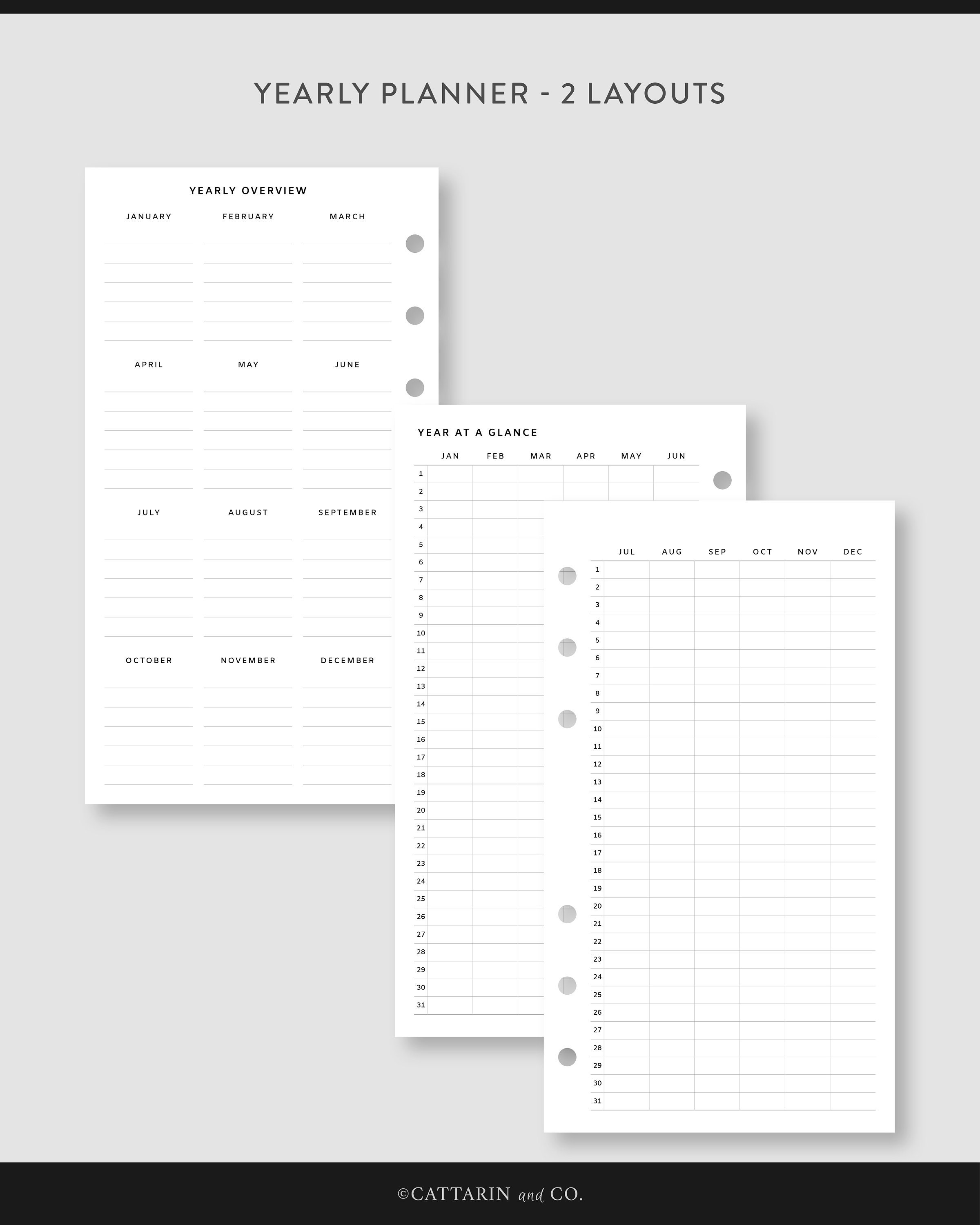 Personal, Undated Planner Bundle | Printable Planner Kit | Yearly ...
