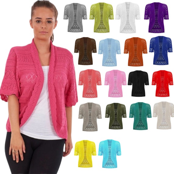 Buy Women s Crochet Knitted Bolero Shrug Ladies Short Sleeve Elegant Open Front Cardigan Top Tees Vest Summer Plus Size Holiday Party Online in India Etsy
