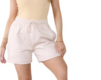 Damen Fleece gefütterte Shorts Damen weich Laufen Gym Jogger Sommer Loungewear Sweat kurze Hose uk