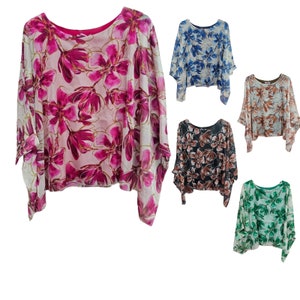 Italian Floral Batwing Top Etsy
