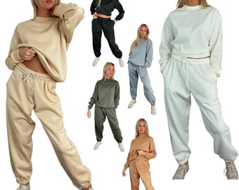 Women's 2pcs Long Sleeve Tracksuit Casual Pullover Tops and Drawstring Pants Sets Loungewear