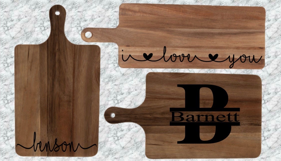 Nombre personalizado grabado tableros de corte de madera de Etsy