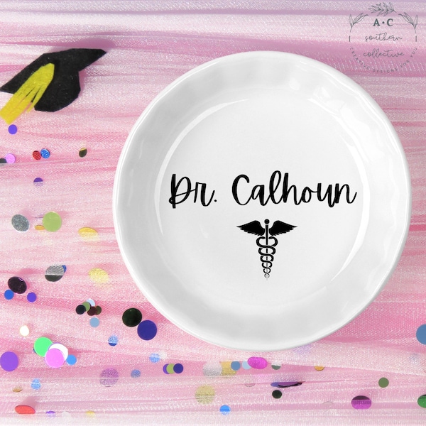 Doctor Graduation Gift, Medical School Graduation Gift, Med School Grad Gift, Doctor Jewelry Dish, Doctor Ring Dish, Doctor Trinket Dish