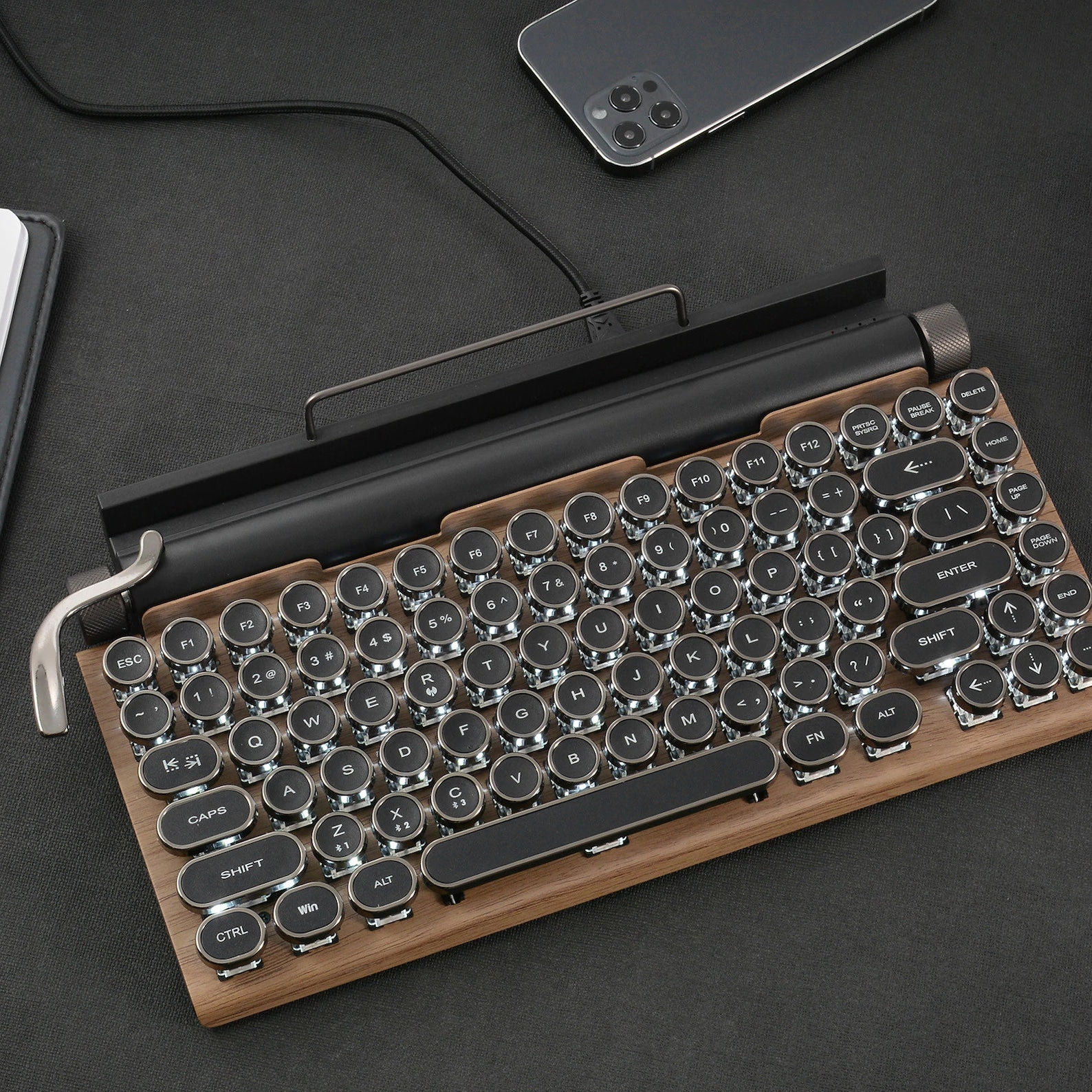 Retro Vintage Wooden Typewriter Mechanical Keyboard Etsy