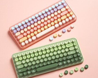 Colored Typewriter Mechanical Keyboard Computer/Mobile/iPad/Mac/Windows Bluetooth Wireless Keyboard