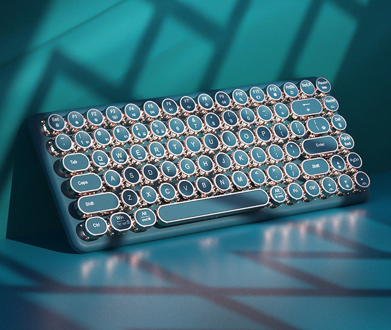Retro Vintage Green Typewriter Mechanical Keyboard Computer/mobile/ipad