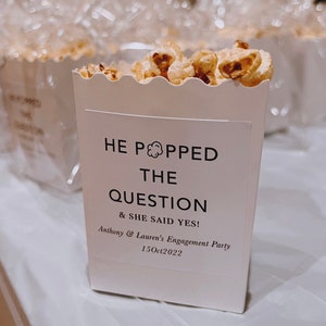 Printable He Popped The Question Party Favor Sticker Template