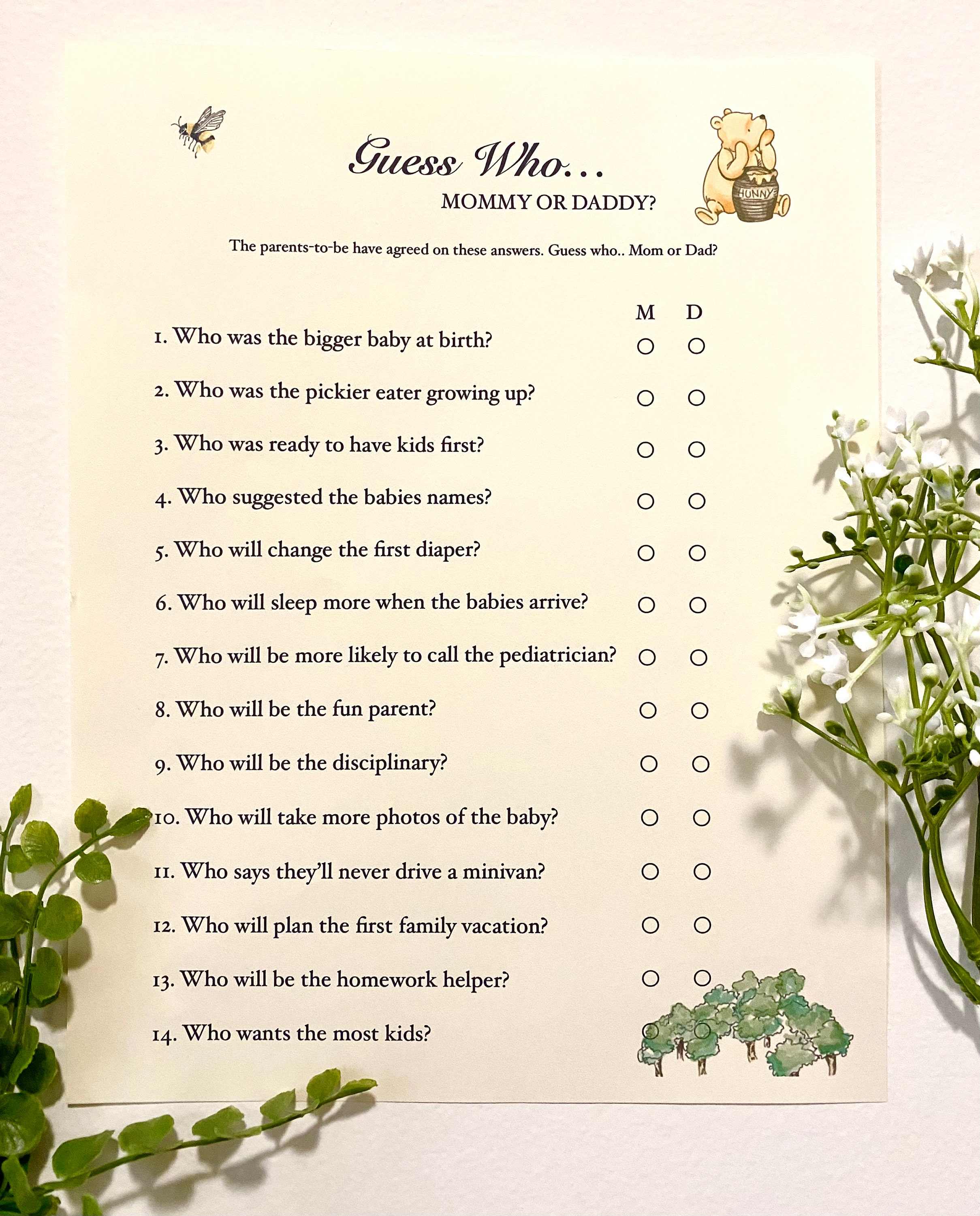 Printable Guess Who Baby Shower Game - Winnie the Pooh - Etsy