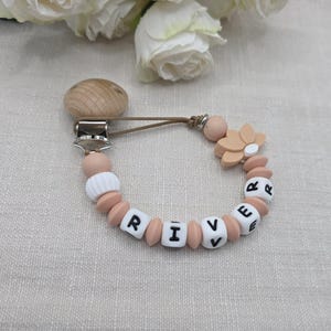 Personalised Dummy Clip Silicone, Baby Girl Dummy Chain, New Baby Gift.
