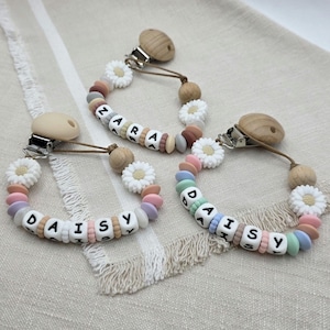 Personalised Dummy Clip | Girls Pacifier Holder | Baby Gift | Handmade