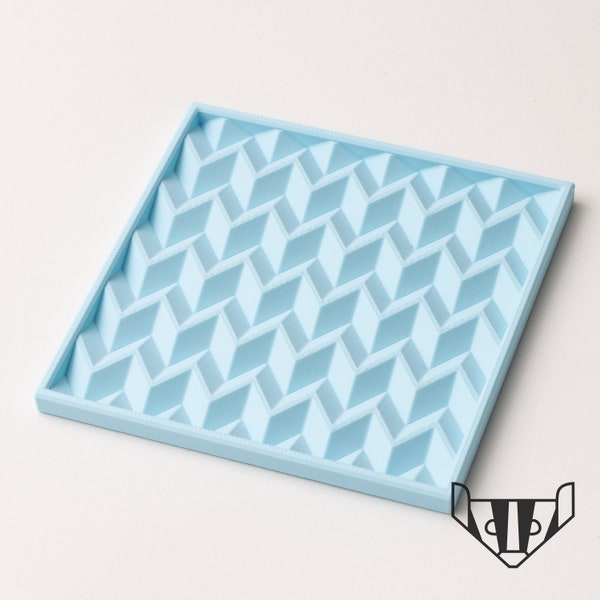 Herringbone Tessellation Coaster / Tray STL 3D Print File