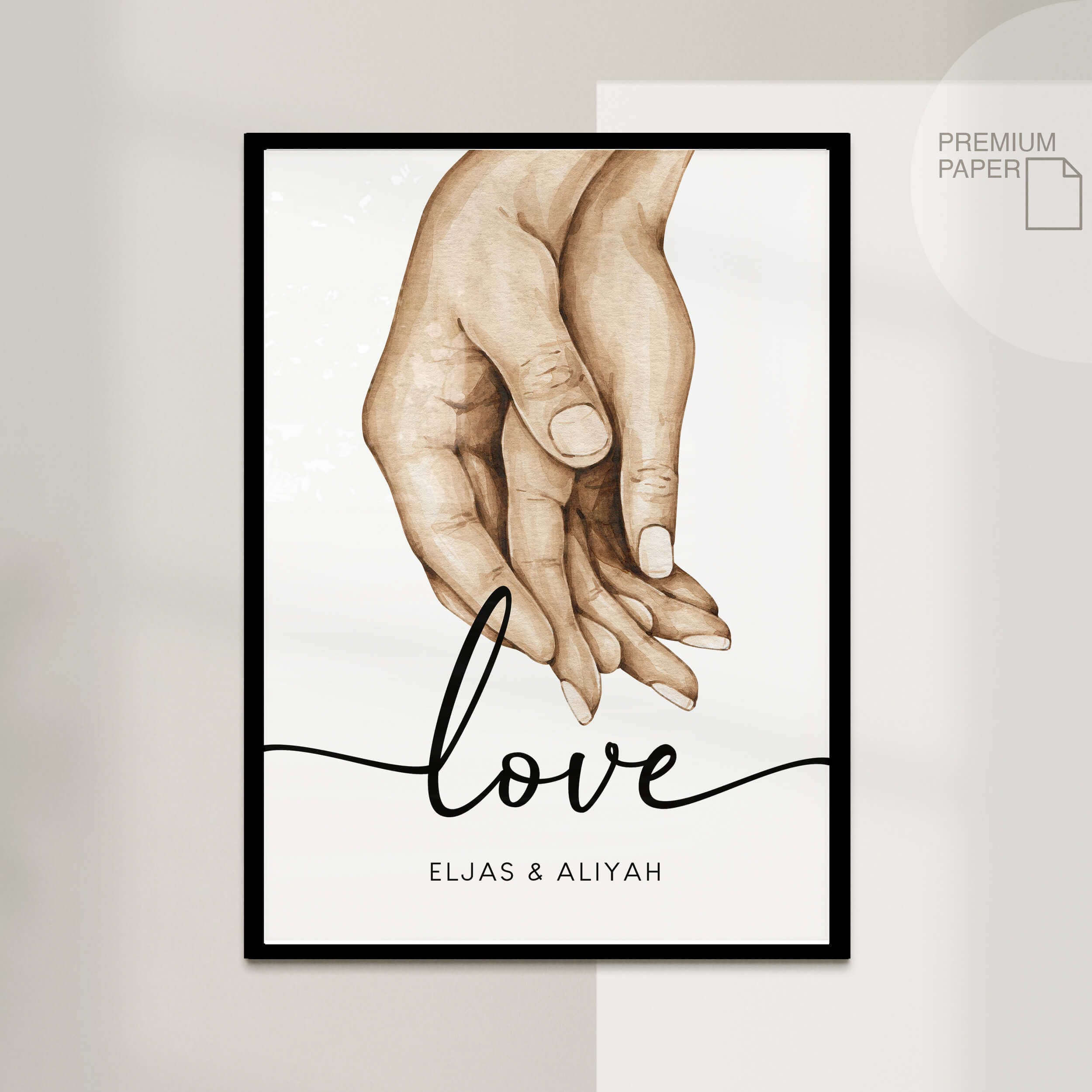 Personalized Love Poster With Name - Poster Print - Watercolor ...