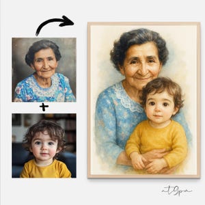 Insert deceased loved ones into the photo – memorial gift for the loss of father/mother, grandpa/grandma – gift for Mother&#39;s & Father&#39;s Day - Portrait