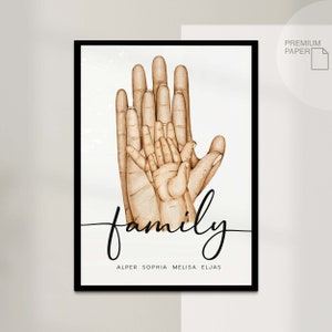 Family Poster with Name - Premium Poster Print - Watercolor Watercolor - Wall Hanging Decoration - Family Family Ailem - Poster Art Prints Picture