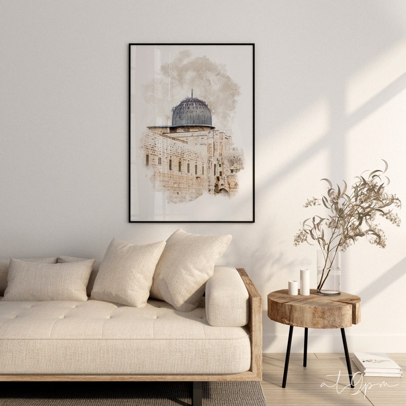 Lot de 2 Affiches d'art islamique Masjid Al Aqsa Porte Kaaba Art mural Images murales islamiques Décoration murale Impression Papier photo mat de qualité supérieure image 5